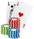 Karten und Würfel für Glücksspiel