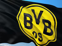 Flagge vom Fussballverein Borussia Dortmund