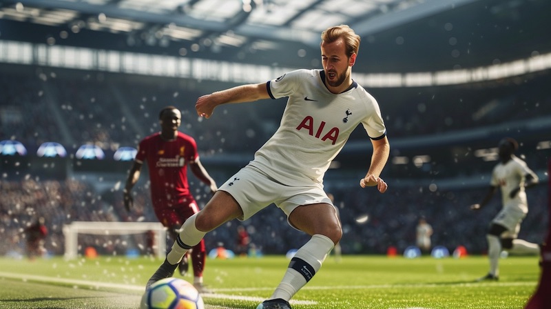Harry Kane im Trikot von Tottenham Hotspurs gegen FC Liverpool